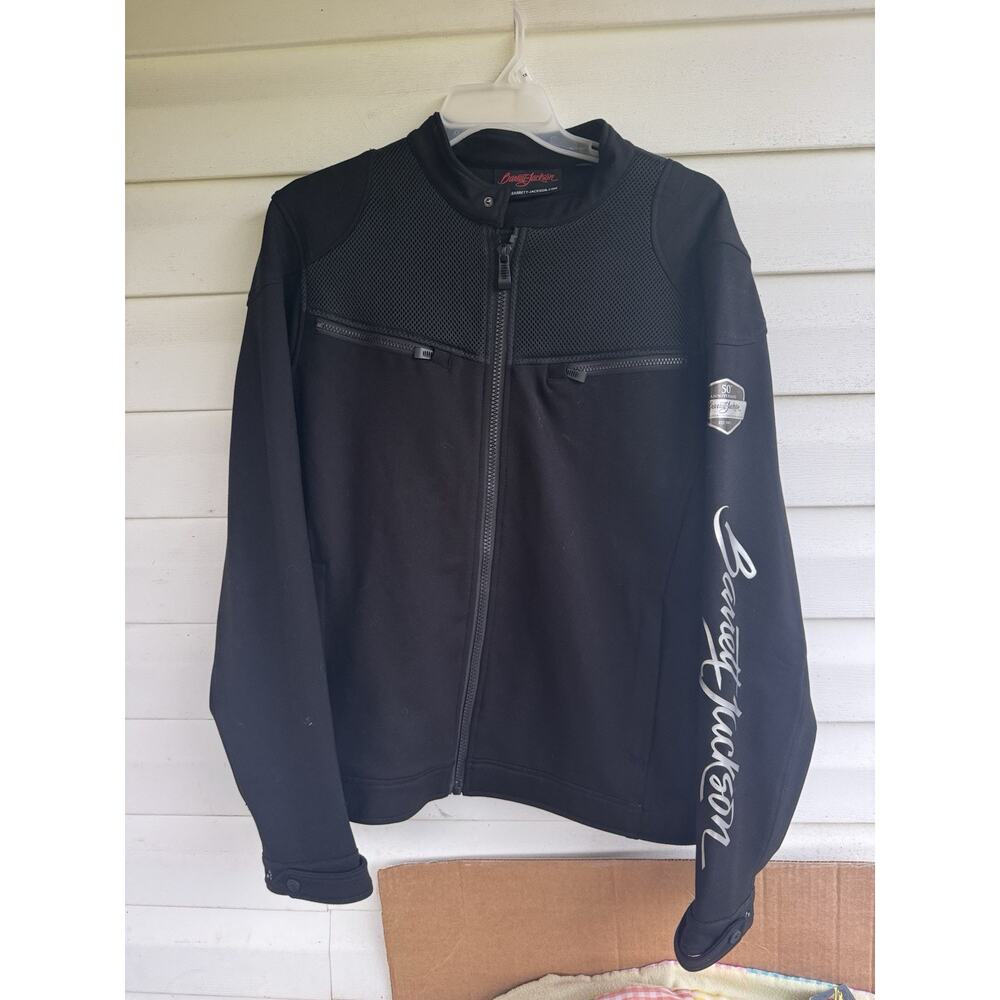 Barrett Jackson 50th Anniversary Zip Up Riding Jacket Mens XL Quilt Lined Black